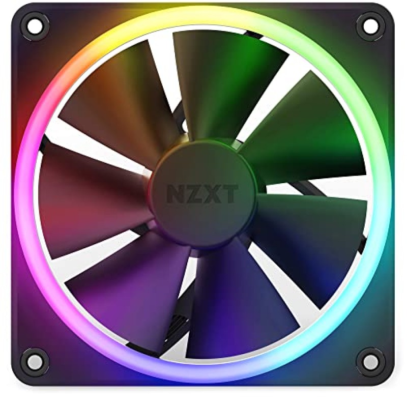 NZXT F120 RGB 120 mm RGB Case Fan - Single Pack (Black) - RF-R12SF-B1