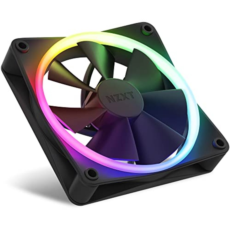 NZXT F120 RGB 120 mm RGB Case Fan - Single Pack (Black) - RF-R12SF-B1