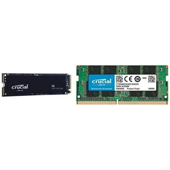 Crucial P3 500GB PCIe 3.0 3D NAND NVMe M.2 SSD, up to 3500MB/s - CT500P3SSD8
