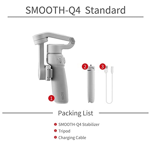 zhi yun Smooth Q4 3-Axis Gimbal Stabilizer for Smartphone Built-in Extension Rod, White zhi yun Smooth Q4 3-Axis Gimbal Stabilizer for Smartphone Built-in Extension Rod, White