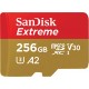 SanDisk Extreme® 256GB microSDXC UHS-I, 190MB/s Read, 130MB/s Write Memory Card for 4K Video on Smartphones