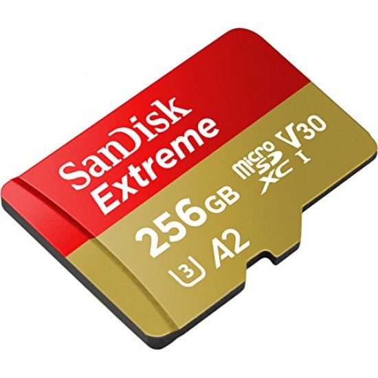 SanDisk Extreme® 256GB microSDXC UHS-I, 190MB/s Read, 130MB/s Write Memory Card for 4K Video on Smartphones