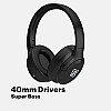 GOVO GOBOLD 610 Bluetooth Wireless On Ear Headphone with Mic, 15H Play Time Black