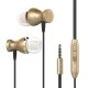 pTron Magg HBE (High Bass Earphones) Magnetic in-Ear Wired Headphones with Mic - (Gold)
