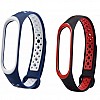 AIRTREE Sporty Dotted Nike Edition Straps for MI Band 3 and MI Band 4 Belt Band Compatible for MI M3 and MI M4 - Device Not Included  Red - Pack of 2