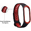 AIRTREE Sporty Dotted Nike Edition Straps for MI Band 3 and MI Band 4 Belt Band Compatible for MI M3 and MI M4 - Device Not Included  Red - Pack of 2