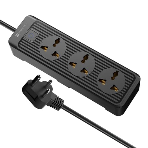 Portronics Power Plate 10 Extension Board with 4 Universal Sockets, 3 Meter Long Cord, 1500 Watts, 6 Amp Multi Plug for Office & Home Appliances (Black) Portronics Power Plate 10 Extension Board with 4 Universal Sockets, 3 Meter Long Cord, 1500 Watts, 6 Amp Multi Plug for Office & Home Appliances (Black)