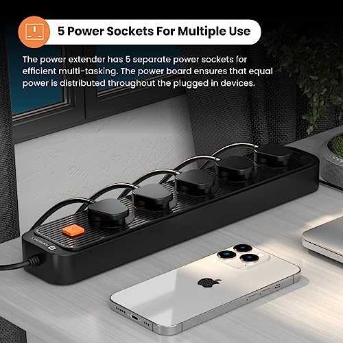Portronics Power Plate 10 Extension Board with 4 Universal Sockets, 3 Meter Long Cord, 1500 Watts, 6 Amp Multi Plug for Office & Home Appliances (Black) Portronics Power Plate 10 Extension Board with 4 Universal Sockets, 3 Meter Long Cord, 1500 Watts, 6 Amp Multi Plug for Office & Home Appliances (Black)