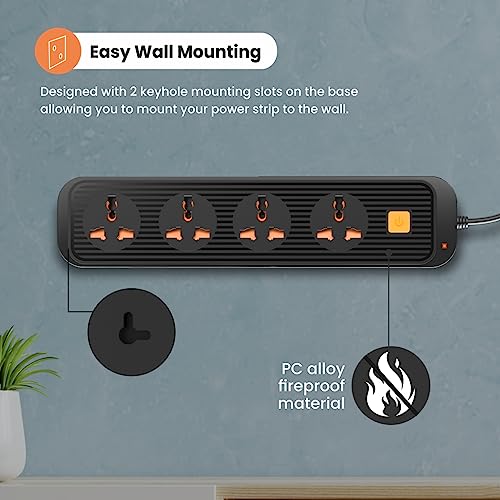 Portronics Power Plate 10 Extension Board with 4 Universal Sockets, 3 Meter Long Cord, 1500 Watts, 6 Amp Multi Plug for Office & Home Appliances (Black) Portronics Power Plate 10 Extension Board with 4 Universal Sockets, 3 Meter Long Cord, 1500 Watts, 6 Amp Multi Plug for Office & Home Appliances (Black)
