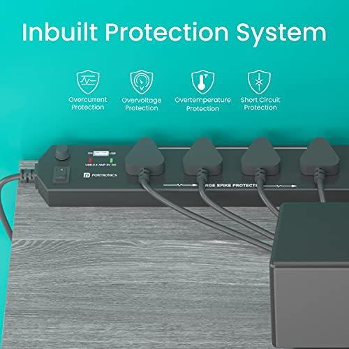 Portronics Power Plate 10 Extension Board with 4 Universal Sockets, 3 Meter Long Cord, 1500 Watts, 6 Amp Multi Plug for Office & Home Appliances (Black) Portronics Power Plate 10 Extension Board with 4 Universal Sockets, 3 Meter Long Cord, 1500 Watts, 6 Amp Multi Plug for Office & Home Appliances (Black)