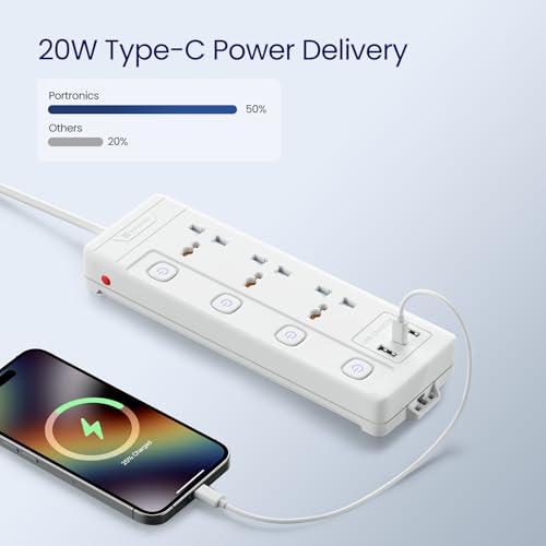 Portronics Power Plate 10 Extension Board with 4 Universal Sockets, 3 Meter Long Cord, 1500 Watts, 6 Amp Multi Plug for Office & Home Appliances (Black) Portronics Power Plate 10 Extension Board with 4 Universal Sockets, 3 Meter Long Cord, 1500 Watts, 6 Amp Multi Plug for Office & Home Appliances (Black)