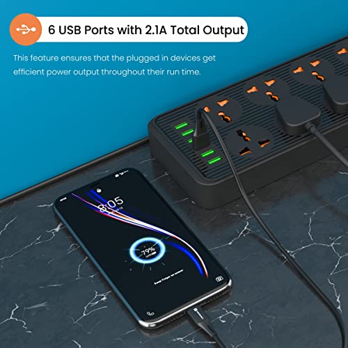 Portronics Power Plate 10 Extension Board with 4 Universal Sockets, 3 Meter Long Cord, 1500 Watts, 6 Amp Multi Plug for Office & Home Appliances (Black) Portronics Power Plate 10 Extension Board with 4 Universal Sockets, 3 Meter Long Cord, 1500 Watts, 6 Amp Multi Plug for Office & Home Appliances (Black)