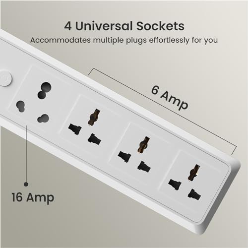 Portronics Power Plate 10 Extension Board with 4 Universal Sockets, 3 Meter Long Cord, 1500 Watts, 6 Amp Multi Plug for Office & Home Appliances (Black) Portronics Power Plate 10 Extension Board with 4 Universal Sockets, 3 Meter Long Cord, 1500 Watts, 6 Amp Multi Plug for Office & Home Appliances (Black)