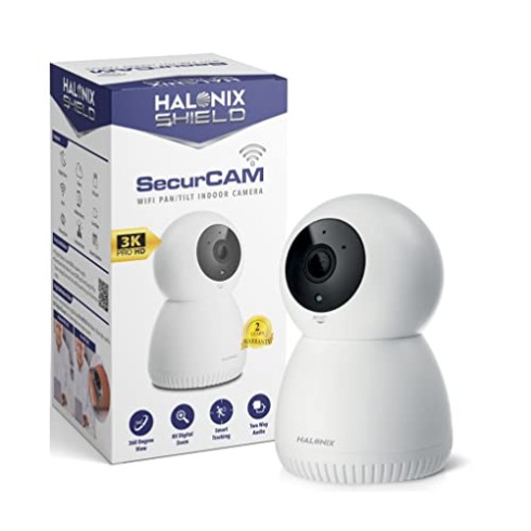 Halonix SecurCAM 360° 3MP 3K Pro HD Pan/Tilt Wi-Fi Smart Home Security Camera (White) Halonix SecurCAM 360° 3MP 3K Pro HD Pan/Tilt Wi-Fi Smart Home Security Camera (White)