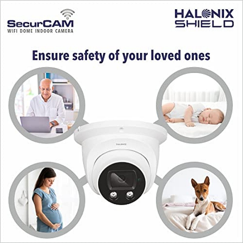 Halonix SecurCAM Wireless 3MP 3K Pro HD Wi-Fi Smart Home Security Dome Camera