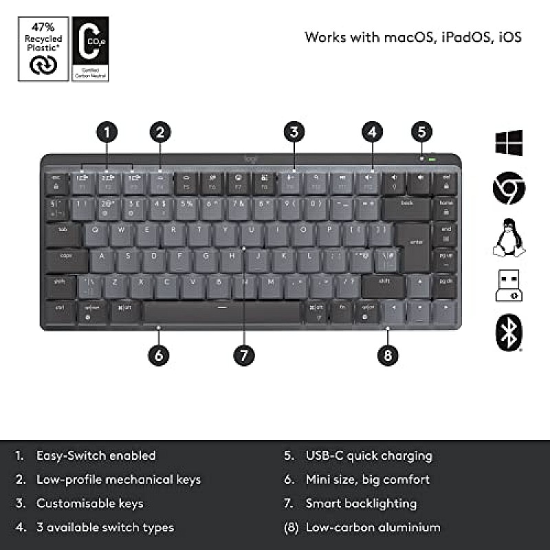 Logitech Mx Mechanical Wireless Illuminated Performance Keyboard