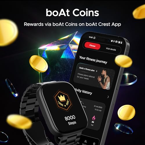 boAt Ultima Prism Smart Watch with 1.96" AMOLED Display, BT Calling Female Wellness (Steel Black) boAt Ultima Prism Smart Watch with 1.96" AMOLED Display, BT Calling Female Wellness (Steel Black)
