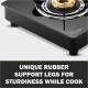 Butterfly Rapid 3 Burner Glass Top Gas Stove Auto Ignition Scratch Resistant Toughened Glass Brass Burners Black