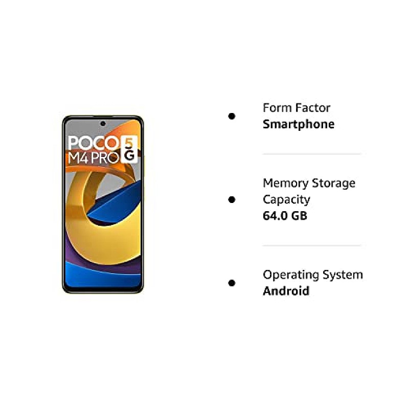 POCO M4 Pro 5G (Yellow, 4GB RAM 64GB Storage) Refurbished