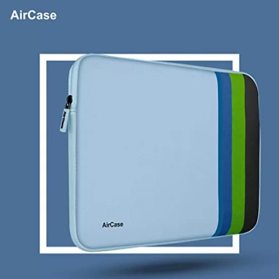 AirCase Protective Laptop Bag Sleeve fits Upto 13.3" Laptop/MacBook Pro/Air M1/M2 Wrinkle Free Padded Water Resistant Light Neoprene case Cover Pouch for Men Women Aqua Blue