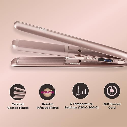 VEGA Glam Glitz 2 In 1 Hair Styler, Straightener And Crimper (VHSC-04) Rose Gold VEGA Glam Glitz 2 In 1 Hair Styler, Straightener And Crimper (VHSC-04) Rose Gold