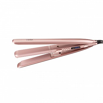 VEGA Glam Glitz 2 In 1 Hair Styler, Straightener And  Crimper (VHSC-04) Rose Gold