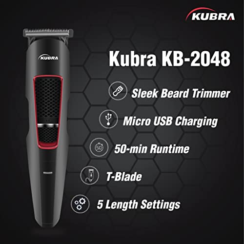 Kubra KB - 2048 professional trimmer for men with T-Blade (Black) Kubra KB - 2048 professional trimmer for men with T-Blade (Black)
