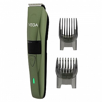 Vega P1 Battery Powered Beard Trimmer for Men with 160 Mins Runtime & 40 Length Settings, (VHTH-25) Green