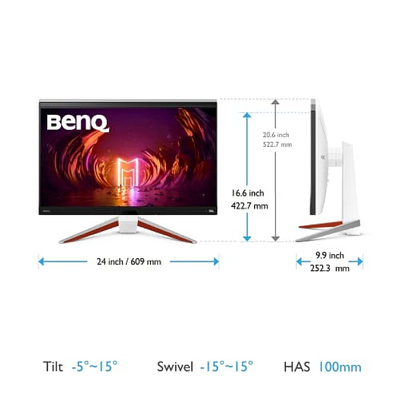 BenQ MOBIUZ EX3210U 4K UHD 32 inch 3840 x 2160 Pixels VESA Display HDR 600 IPS Gaming Monitor (White)