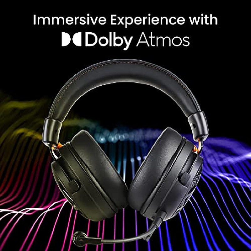 Cosmic Byte Equinox Neutrino Gaming Headset with Dolby Atmos, ENC Microphone, Tri-Input, 7.1 Surround Sound (Black)