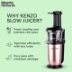 Morphy Richards Kenzo Cold Press Slow Juicer, 150 Watts Powerful Dc Motor, 60 Rpm Speed Rose Gold