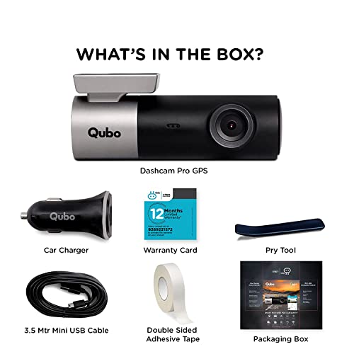 Qubo Car Dash Camera Pro (with GPS) Full HD 1080p Wide Angle View G-Sensor WiFi Emergency Recording Upto 256GB SD Card Supported Qubo Car Dash Camera Pro (with GPS) Full HD 1080p Wide Angle View G-Sensor WiFi Emergency Recording Upto 256GB SD Card Supported