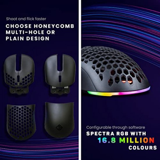 Cosmic Byte Kilonova 3370IC PRO X-Light Wireless Gaming Mouse, 71 Grams Lightweight, Pixart 3370 Sensor (Black)