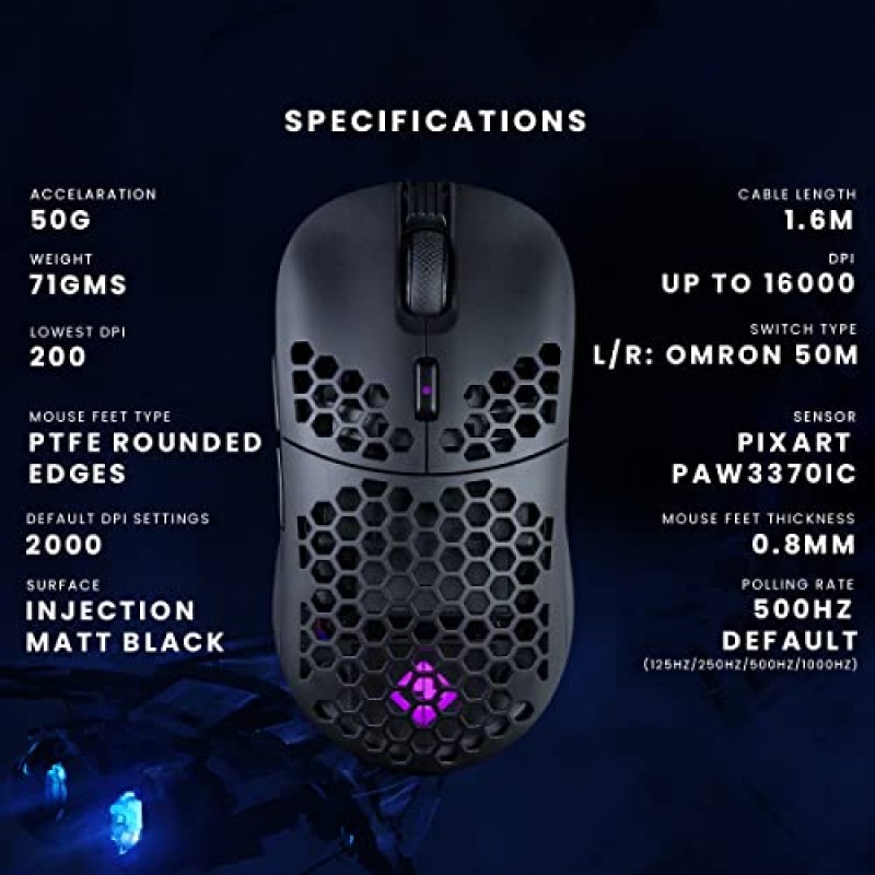 Cosmic Byte Kilonova 3370IC PRO X-Light Wireless Gaming Mouse Black