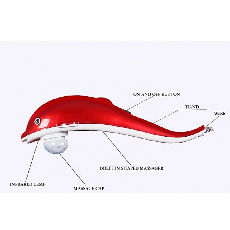 AIRTREE Dolphin Fish Handheld Massager Machine with Vibration, Magnetic, Far Infrared Therapy to Aid in Pain and Stress Relief For Men and Women