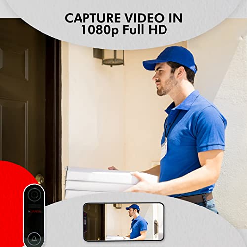 CP PLUS Smart WiFi Wireless Video Doorbell | 2MP Full HD Video, Night Vision|SD Slot up to 128GB | 20 Chime Melodies - CP-L23, Black CP PLUS Smart WiFi Wireless Video Doorbell | 2MP Full HD Video, Night Vision|SD Slot up to 128GB | 20 Chime Melodies - CP-L23, Black