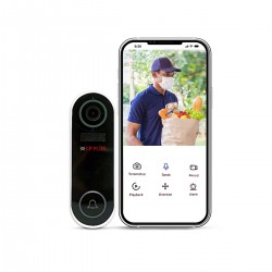 CP PLUS Smart WiFi Wireless Video Doorbell | 2MP Full HD Video, Night Vision|SD Slot up to 128GB | 20 Chime Melodies - CP-L23, Black