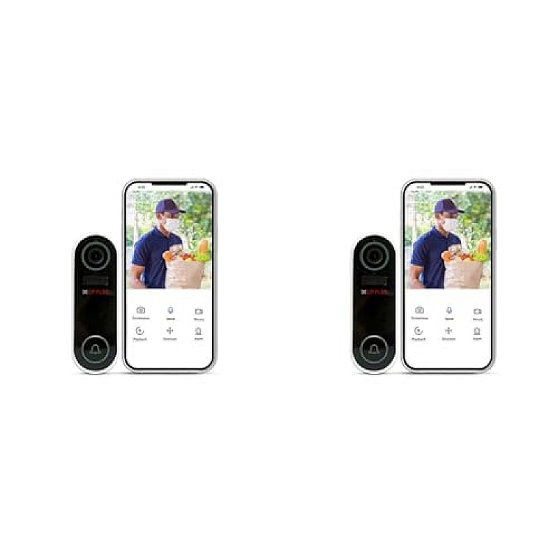 CP PLUS Smart WiFi Wireless Video Doorbell | 2MP Full HD Video, Night Vision|SD Slot up to 128GB | 20 Chime Melodies - CP-L23, Black