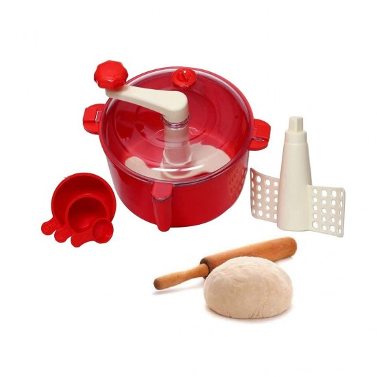Suzec Plastic Atta Dough Maker with Beater, Chop And Churn 3 in 1 for Kitchen Made in India (Multicolor) (2011)