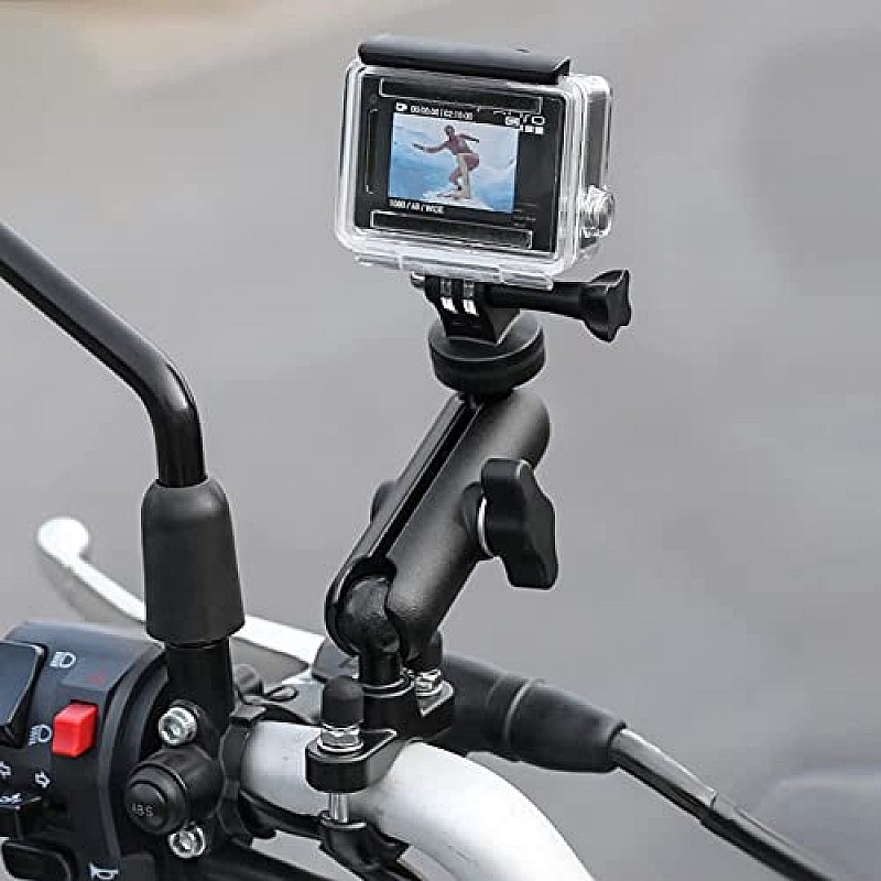 ADOFYS Motowolf 2022 Version Action Camera (Handlebar Mount only) Aluminium Alloy Universal Mount with Two 360° 