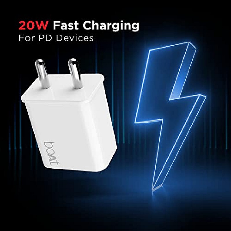 boAt WCDV 20W Super Fast Type C Charger White