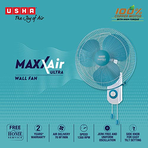 USHA Maxx Air Ultra 400MM Wall Fan (Light Blue) USHA Maxx Air Ultra 400MM Wall Fan (Light Blue)