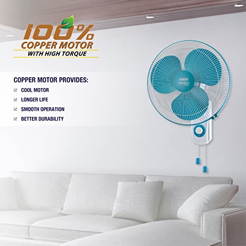 USHA Maxx Air Ultra 400MM Wall Fan (Light Blue) USHA Maxx Air Ultra 400MM Wall Fan (Light Blue)