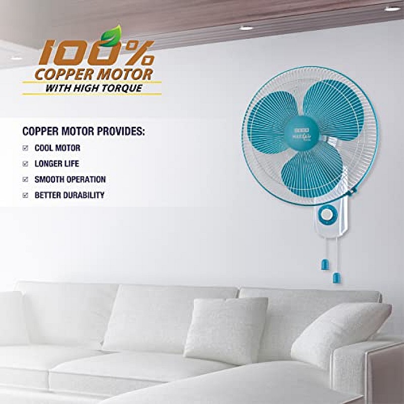 USHA Maxx Air Ultra 400MM Wall Fan (Light Blue)