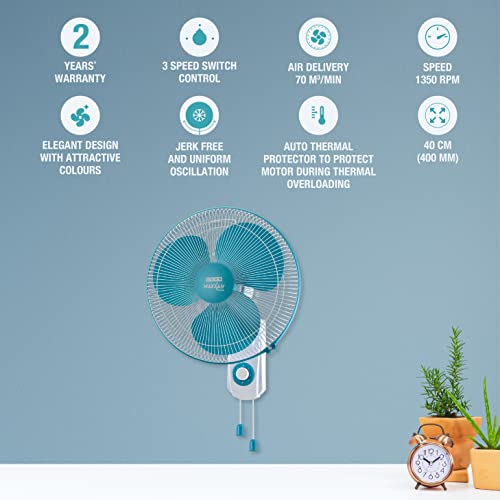 USHA Maxx Air Ultra 400MM Wall Fan (Light Blue) USHA Maxx Air Ultra 400MM Wall Fan (Light Blue)