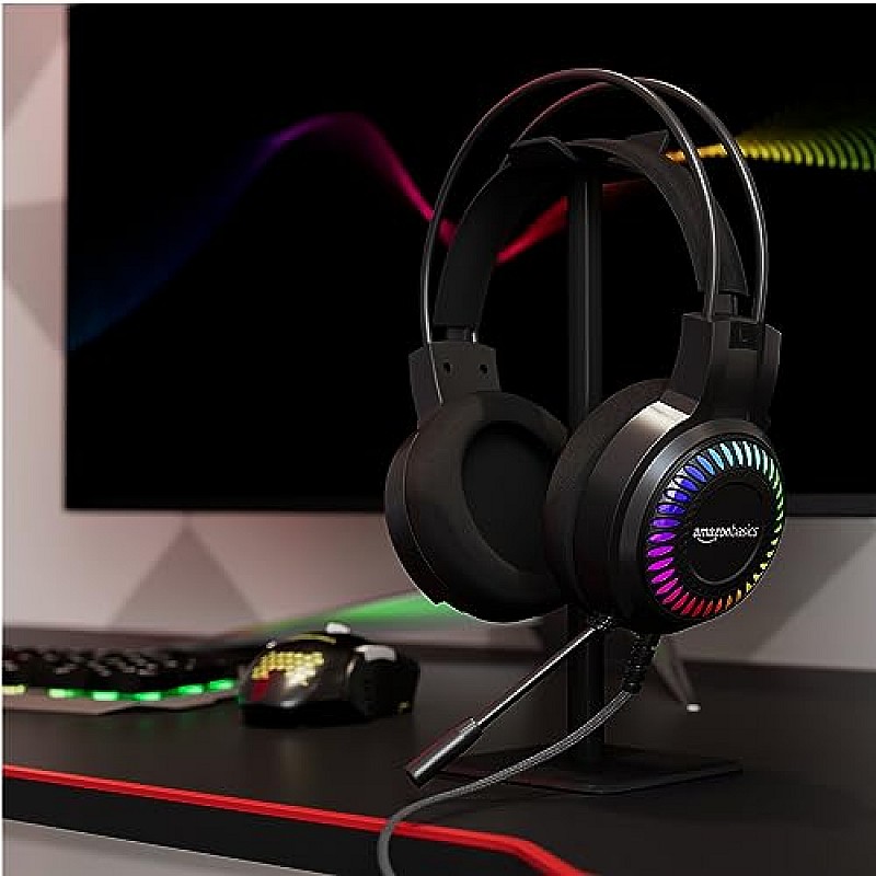 Amazon Basics Wired Over Ear Gaming Headphone with Mic (Black)