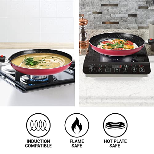 Milton Pro Cook Kitchen Jewel Set of 3 Fry pan 24 cm Kadhai 24 cm Glass lid & Tawa Maroon Milton Pro Cook Kitchen Jewel Set of 3 Fry pan 24 cm Kadhai 24 cm Glass lid & Tawa Maroon