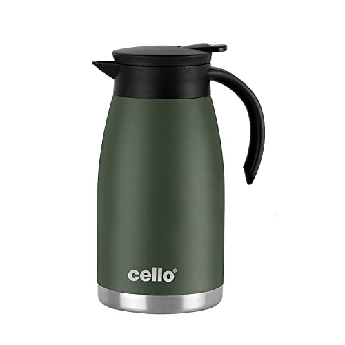 Cello Duro Pot Hot and Cold Flask Vacuum Insulated Teapot Durable DTP Coating Vacuum Insulated Bottle 1100ml, Green Cello Duro Pot Hot and Cold Flask Vacuum Insulated Teapot Durable DTP Coating Vacuum Insulated Bottle 1100ml, Green