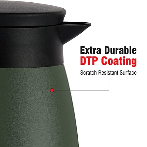 Cello Duro Pot Hot and Cold Flask Vacuum Insulated Teapot Durable DTP Coating Vacuum Insulated Bottle 1100ml, Green Cello Duro Pot Hot and Cold Flask Vacuum Insulated Teapot Durable DTP Coating Vacuum Insulated Bottle 1100ml, Green