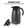 Cello Duro Pot Hot and Cold Flask Vacuum Insulated Teapot  Durable DTP Coating Vacuum Insulated Bottle 1100ml, Green